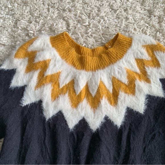 Silver flint size small fair isle sweater women’s crewneck long sleeve knit - Picture 2 of 7